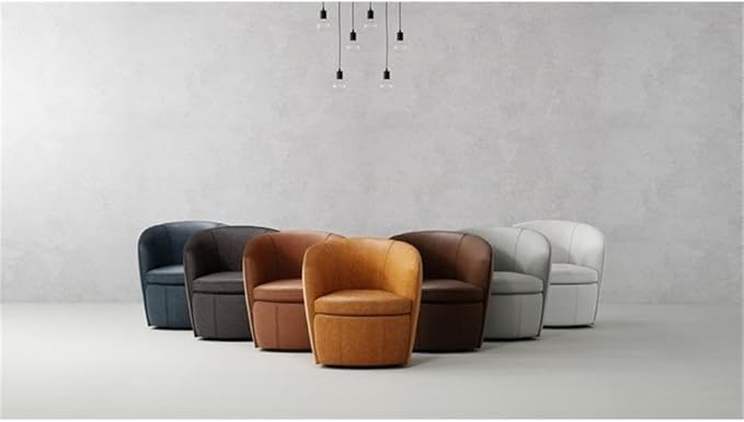 Pemberly Row Set of 2 Snow All Italian Leather Swivel Club Chair