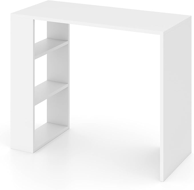 Computer Desk 36’’ Writing Desk with Storage Shelves Study Table with Bookshelf Wood Vanity Makeup Table Small Desk for Bedroom Living Room Study Home Office