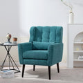 Modern Side Chair Square Shape Chenille Arm Chair Comfy Soft Padded Lounge Chair for Living Room Bedroom Home Office Kitchen(Teal)