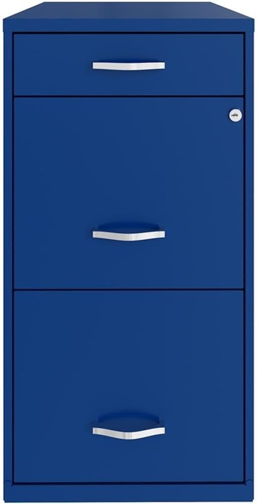 UrbanPro 3 Drawers 27.32 Vertical Blue Metal Filing Cabinet Lockable Pre-Assembled Stationary Letter Size for Home Office