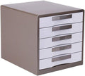 File Cabinet Data Storage Cabinet Metal Shell Drawer Cabinet with Lock Office Supplies (Brown One Size)