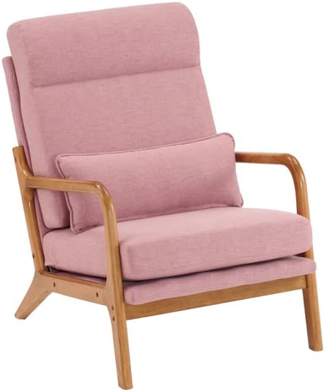 Pink Accent Chair Living Room Chairs Guest Sofa for Living Room Bedroom Balcony Studio Reading Armchair for Bedroom SunroomLobby Chair Office Waiting Room Side Chair 70 x 50 x 50cm(L x W x H)
