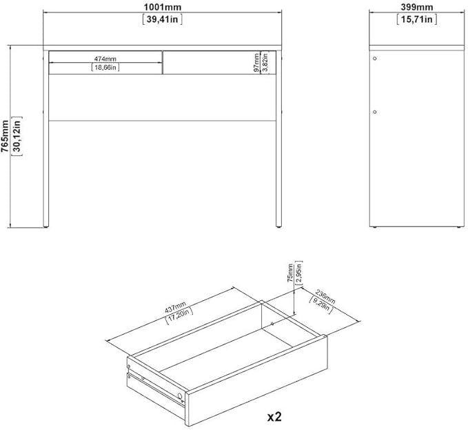 Brown Home Office Desk with 2 Drawers Elegant Computer Desk and Study Table Ideal for Bedroom Office or Work from Home Setup