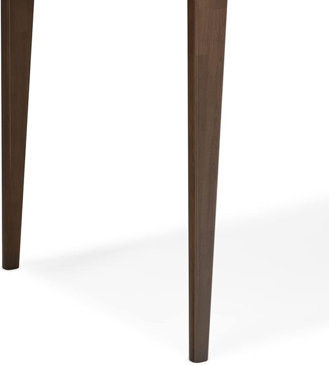 SIMPLIHOME Harper Small Desk - 48 Inch Wide Solid Hardwood Writing Desk in Walnut Brown Mid-Century Modern Home Office Computer Table for Study with 2 Drawers and Flip-Down Keyboard Tray