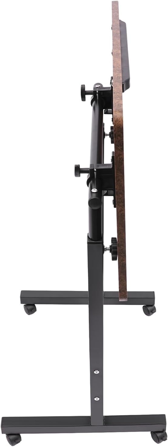 Standing Desk Floor Mount Standing Desk Portable Laptop Desk Adjustable Height 32-47 Inch Rolling Computer Standing Desk Home Office Desks with Wheels for Living Room Study Office