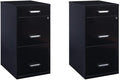 Scranton &amp Co Set of 2 18 D 3-Drawer Metal Filing Cabinet with Pencil Drawer