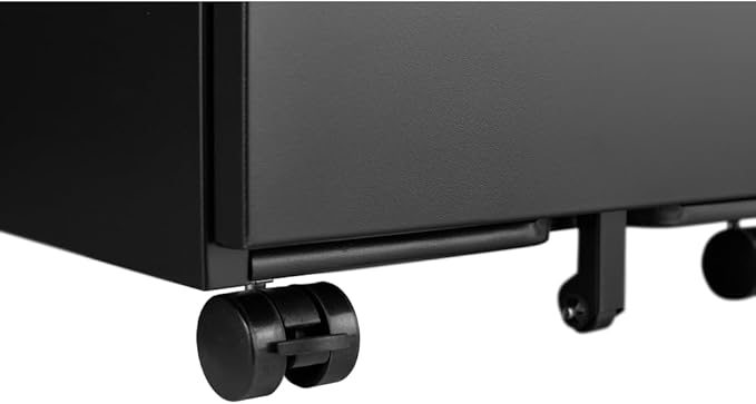 3-Drawer Mobile Filing Cabinet with Lock Metal Filing Cabinet to be Installation Required (2 Drawer Black)