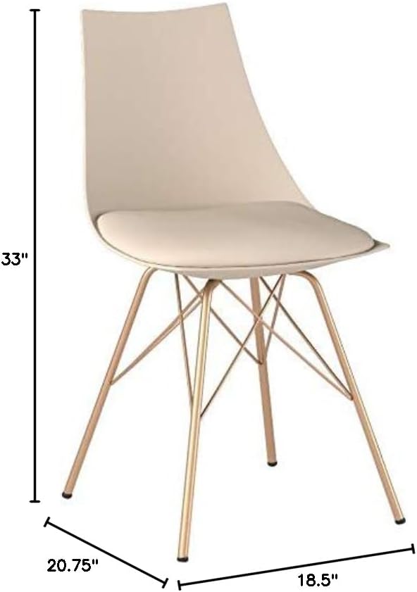 OSP Home Furnishings Oakley Mid-Century Modern Bucket ChairFaux Leather Cream