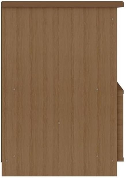 Eden Home Contemporary Wood Home Office Desk Maple Finish 53.54 in Wide 3 Open Cubby Spaces Durable Splayed Legs Retro Style Cut-Out Design Office Workspace or Study Desk with Ample Storage