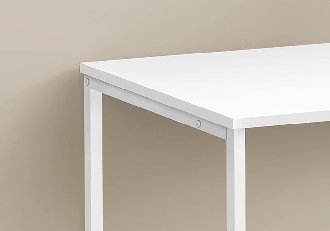 Computer Desk Home Office Laptop Left Right Set up Storage Drawers 40 l Work White Laminate White Metal Contemporary Modern
