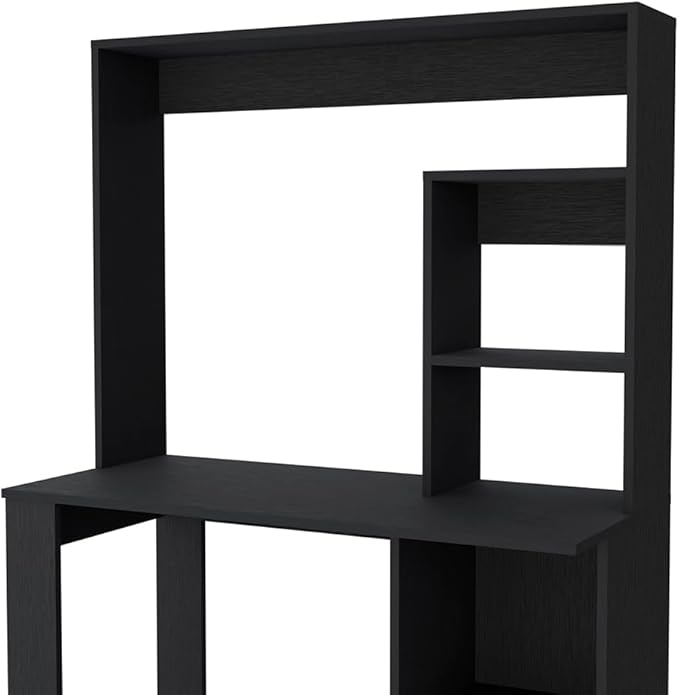 Black Computer Desk with Hutch - Writing Desk for Home Office