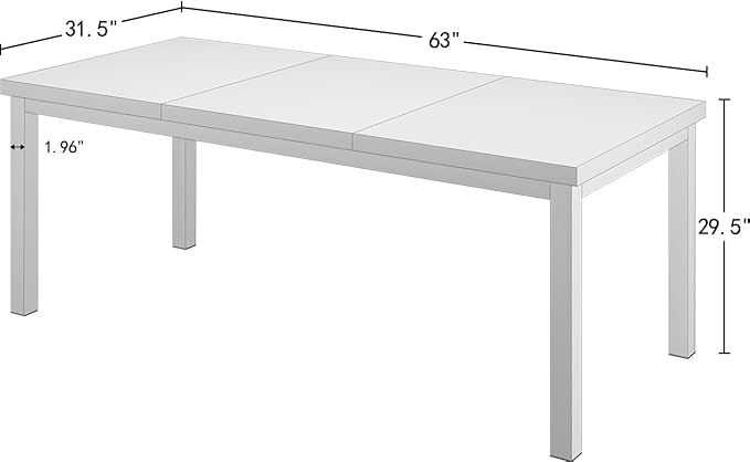 63 x 31 Inch Large Computer Desk Modern Office Desk with Adjustable Feet Gaming Desk with Deep Desktop Study Writing Table for Home Office Work from Home White
