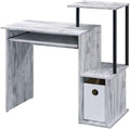 Maykoosh Computer Desk with Storage Weathered White &amp Black Office Desk