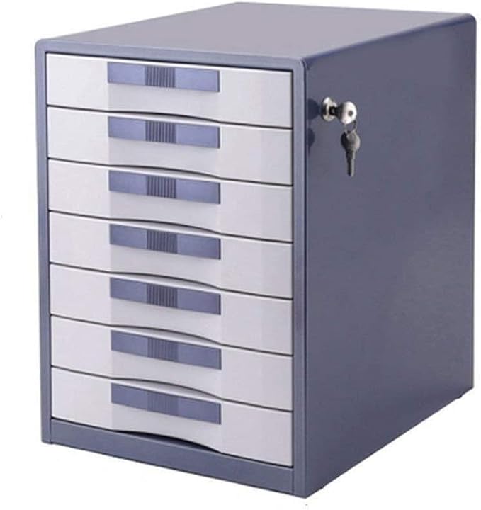 File Cabinet Office Storage Desk Cabinet Various Supplies File Boxes Multiple Stacked Counters Metal