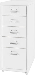 5 Drawer Mobile File Cabinet Drawer Cabinet Office Vertical Filing Cabinet Mobile Storage Cabinet Under Desk Storage(Color:B)