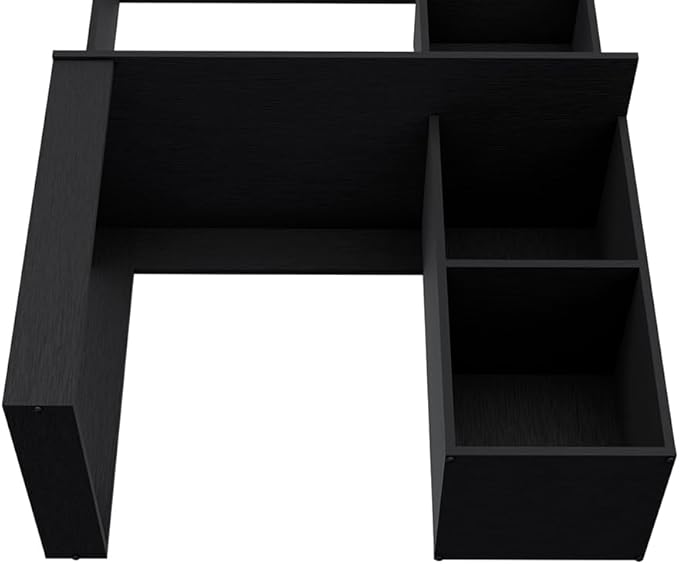 Black Computer Desk with Hutch - Writing Desk for Home Office