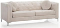 Glory Furniture Pompano Velvet Sofa in Ivory