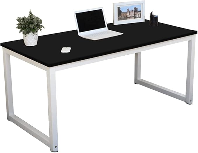 G-PLUS Computer DeskLaptop Notebook TableBedroom Sturdy Wooden Computer DeskModern Simple Style Black and White