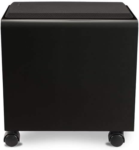 Narrow 2-Drawer File Cabinet with Seat Rolling (Black) by Uplift Desk