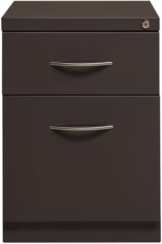 Hirsh 20 D Mobile Pedestal File 2-Drawer Box/File with Arch Pull in Charcoal