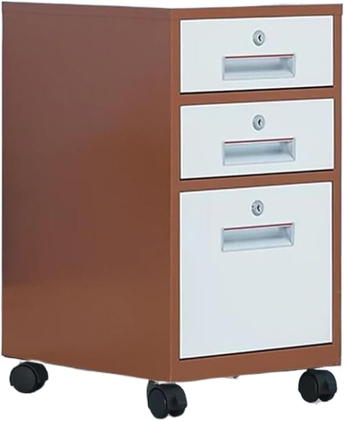 Office Tin File Cabinet Short Cabinet Under The Desk Three Drawer Movable Cabinet with Lock Storage Storage Cabinet (Color : C)