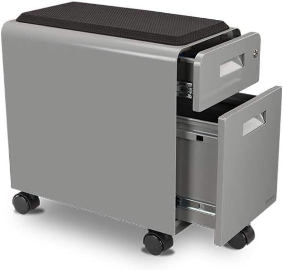 UPLIFTDESK Narrow 2-Drawer File Cabinet with Seat Rolling (Gray)