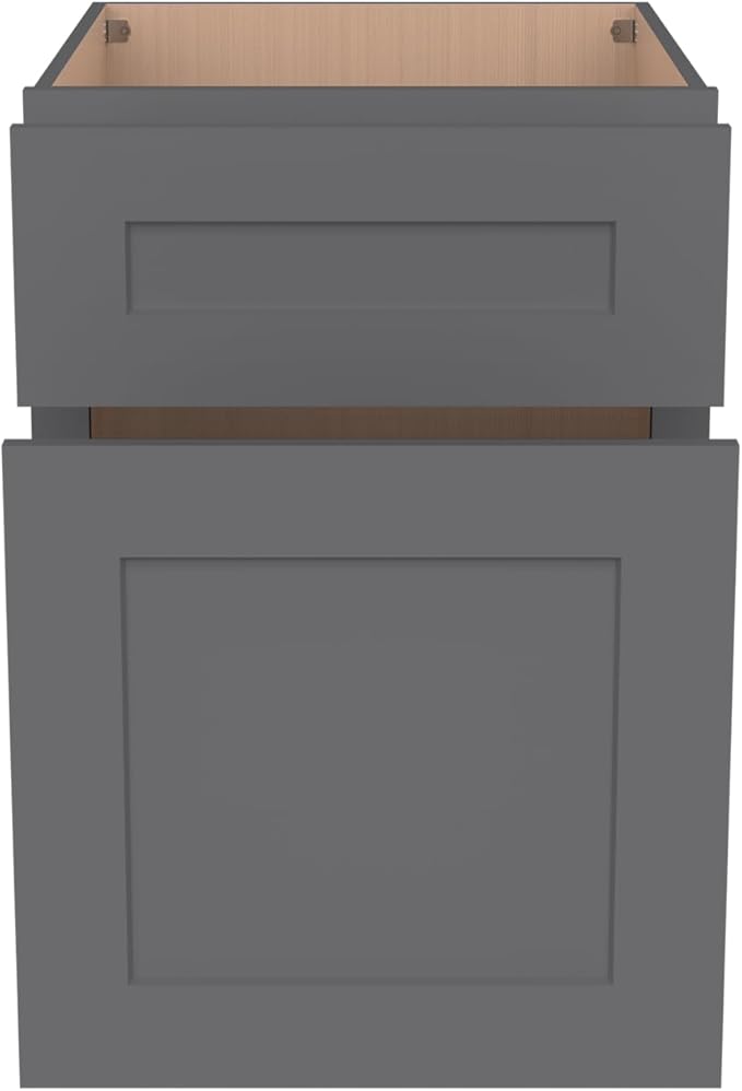 RTA Solid Wood File Cabinet with 2 Drawers Desk Under-Table Wooden File Cabinet Suitable for Bedside or Freestanding File Storage Cabinet (Pebble Gray 18 W × 21 D × 29.5 H)