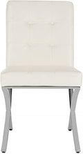 Safavieh Home Walsh White Faux Leather and Chrome Tufted Side Chair