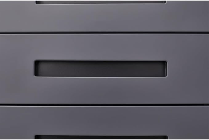 3-Drawer Mobile Filing Cabinet with Lock Legal/Letter Sized Office Storage Suitable for Offices and Study Rooms (Dark Grey)