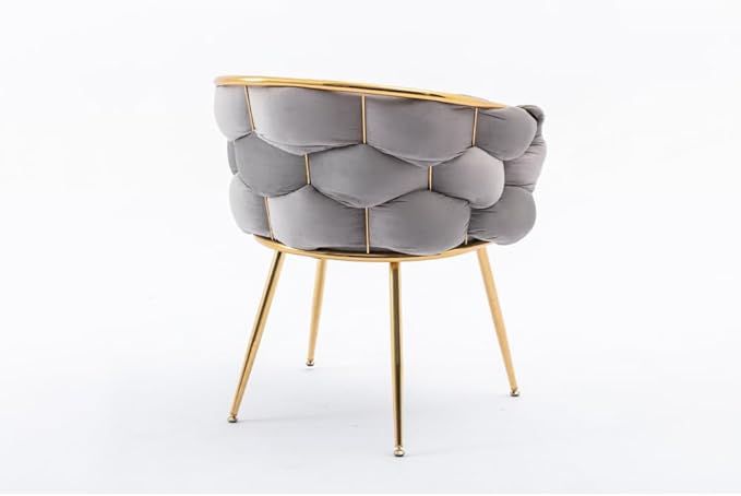 Luxury Modern Simple Leisure Velvet Single Sofa Chair Bedroom Lazy Person Household Dresser Stool Manicure Table Back Chair (Gray + Velvet-1)
