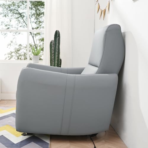 32L Wall Hugger PU Leather Power Recliner Chair with 2 USB &amp Type-C Ports Adjustable Zero Wall Reclining Sofa with Side Pocket &amp Pillow Top Arms Electric Armchair with Cushion Back for Livi