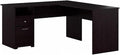 Atlin Designs 60 L Shaped Wood Computer Desk with Drawers Espresso Oak Finish Built-in Wire Management File Drawer Box Drawer Open Cubby 200 lb Weight Capacity Home Office Desk
