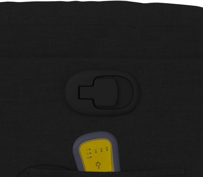 vidaXL Black Fabric Massage Recliner Chair-Manual Recline-6-Point Vibration-Home Office/Study &amp Living Room Seating