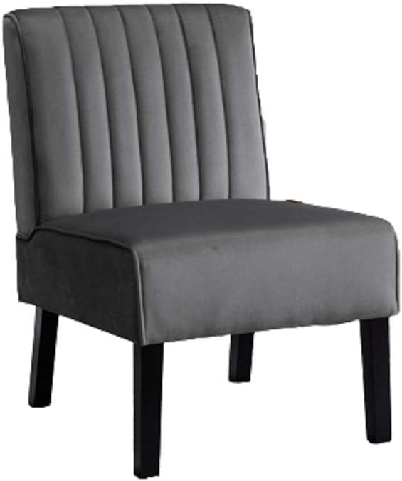 Reese Mid Century Modern Accent Chairs Set of 2 with Minimalist Design Elegant Velvet Upholstery and Solid Wood Legs Ideal for Living Room or Bedroom Grey