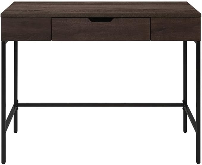 Pemberly Row Contemporary Sit-to-Stand Desk 40 W x 20 D x 31 H Ozark Ash Engineered Wood Adjustable Height Patent Pending Lift Mechanism Drawer and Storage Modern Steel Frame Home Office