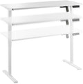 Bush Home Energize 55W x 24D Electric Height Adjustable Standing Desk in Basic White Ergonomic Sit-Stand Computer Table for Home Office