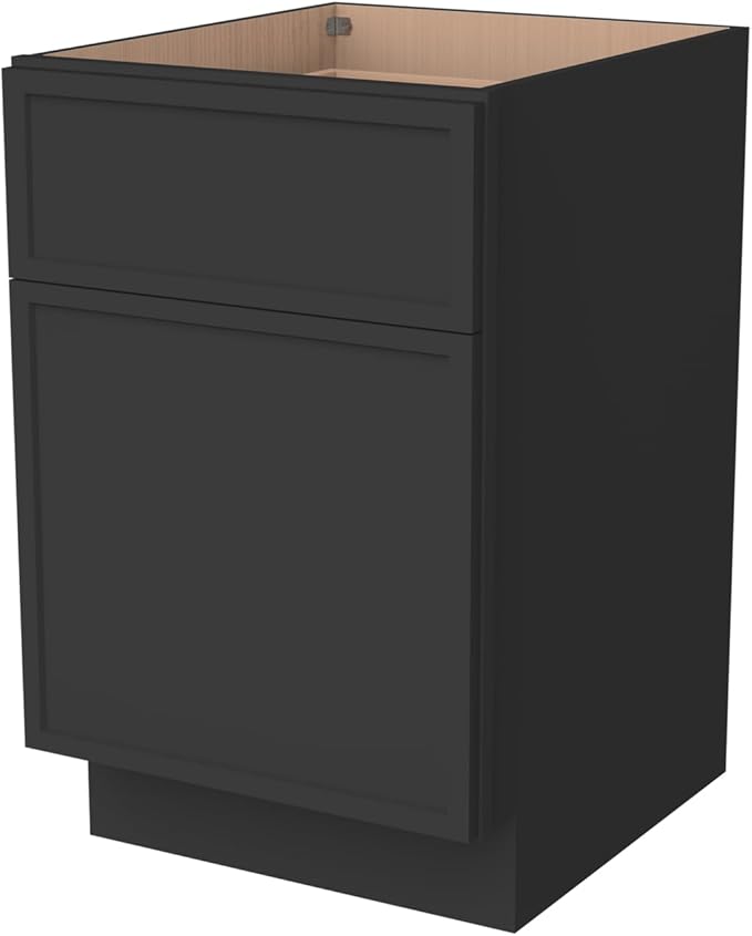 RTA Solid Wood File Cabinet with 2 Drawers Desk Under-Table Wooden File Cabinet Suitable for Bedside or Freestanding File Storage Cabinet (Charcoal Black 18 W × 21 D × 29.5 H)