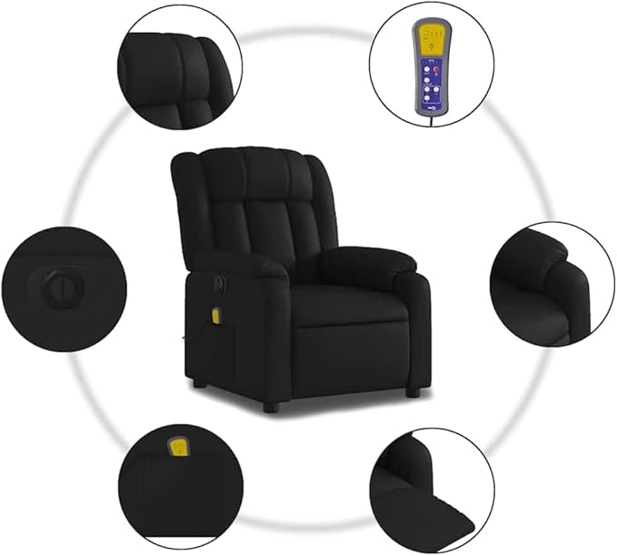vidaXL Electric Massage Recliner Chair Black