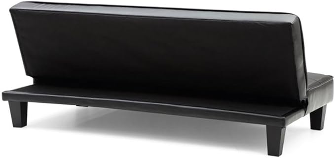 Glory Furniture Alan Faux Leather Sleeper Sofa in Black