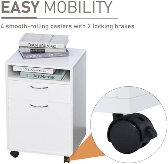 File Cabinet/Storage Cabinet1 Shelf and 2 Drawers-White