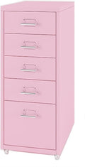 5 Drawer Mobile File Cabinet Drawer Cabinet Office Vertical Filing Cabinet Mobile Storage Cabinet Under Desk Storage(Color:D)