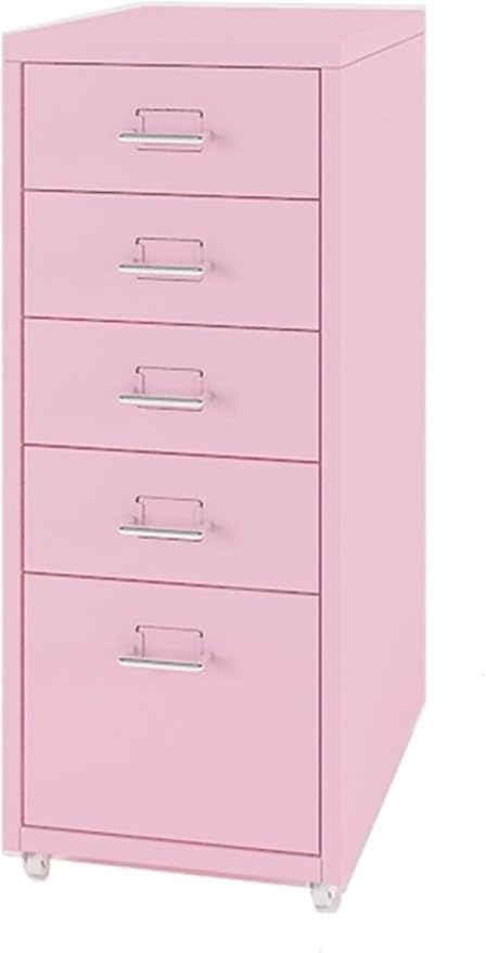 5 Drawer Mobile File Cabinet Drawer Cabinet Office Vertical Filing Cabinet Mobile Storage Cabinet Under Desk Storage(Color:D)