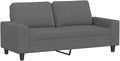 vidaXL 2-Seater Fabric Sofa – Simple and Modern Design Comfortable Heavy-Duty Dark Gray Couch – Ideal for Living Room Lounge Office