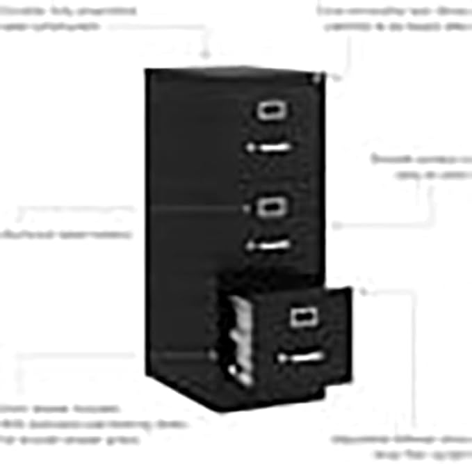 UrbanPro 3 Drawers 40.19 Vertical Black Metal Filing Cabinet Lockable Pre-Assembled Stationary Letter Size for Home Office