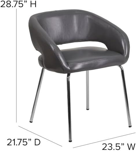 Flash Furniture Fusion Series Contemporary Gray LeatherSoft Side Reception Chair