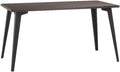 Pemberly Row 57x27 Mid Century Modern Metal Desk Trail Walnut Laminate Top Black Steel Legs Durable Office Desk Easy Assembly Workspace for Home or Executive Office