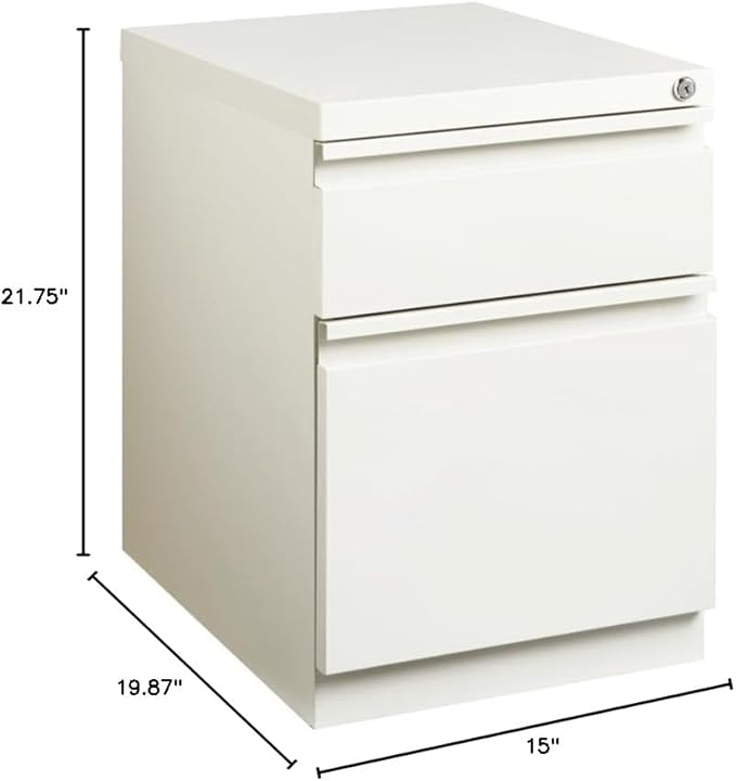 Scranton &amp Co 2 Drawer Mobile File Cabinet in White