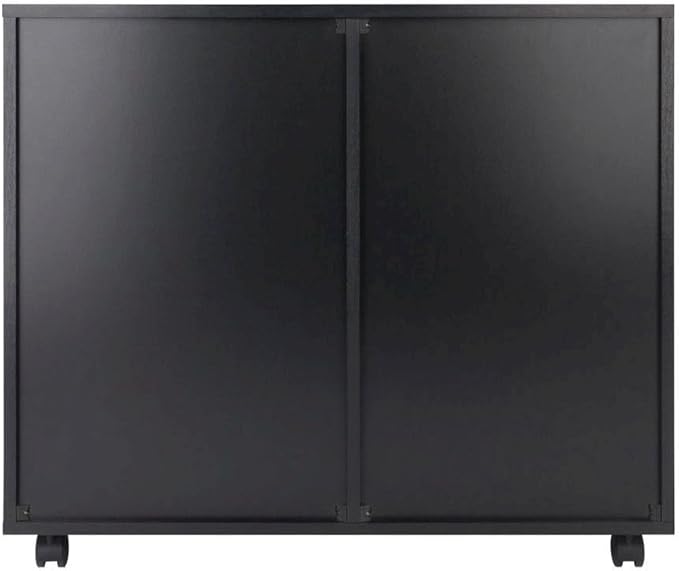 2 Section Mobile Filing Cabinet Black 3 Drawers File Storage Adjustable Shelf Rolling Casters Office Furniture