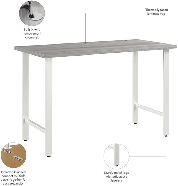 Bush Business Furniture Hustle Tall 5 Shelf Bookcase in White Large Freestanding Bookshelf for Home Office and Professional Workspace