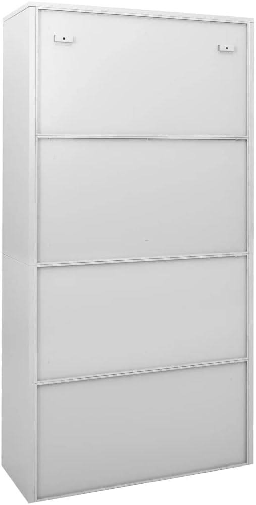 Metal Garage Storage Cabinet File Cabinets Standing Cabinets Bookcases Storage Cabinets Office Cabinet with Sliding Door Light Gray 35.4x15.7x70.9 Steel